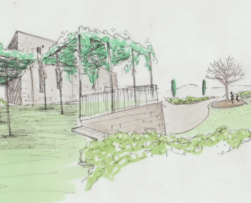 Memoscape landscape design_Giardino-delle-5-querce_schizzo