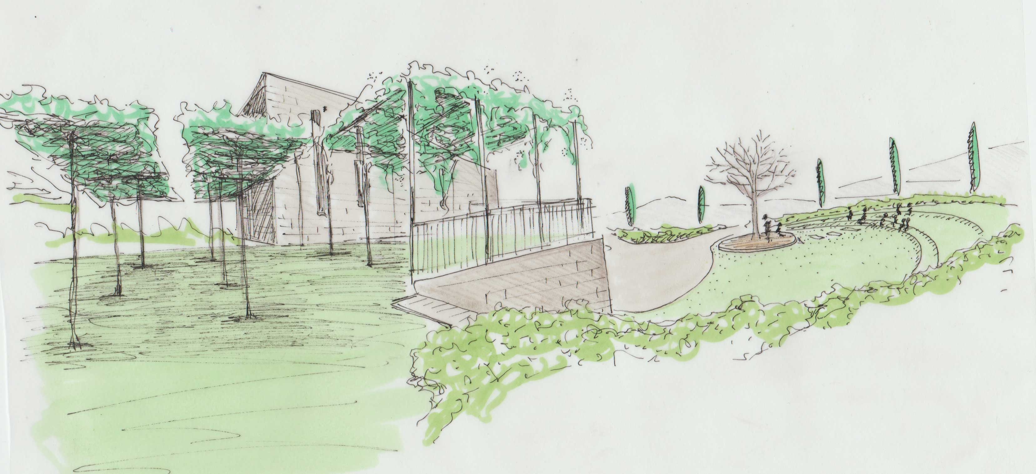 Memoscape landscape design_Giardino-delle-5-querce_schizzo